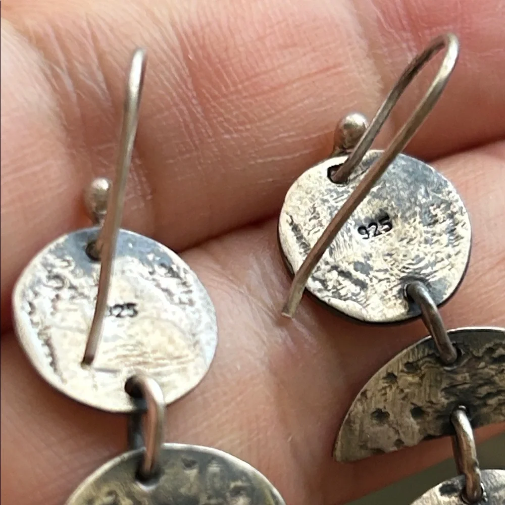 🖤NWOT🔺Moon Phase Moonstone Drop Earrings Sterling Silver - Picture 9 of 12